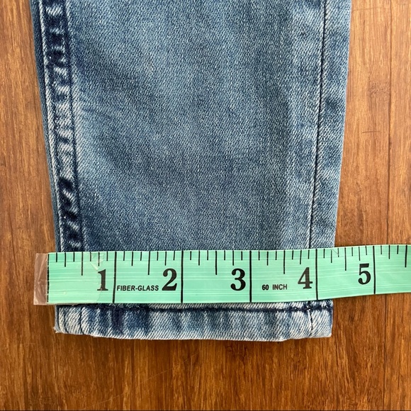 Free People Blue Denim Jeans 27L Long Distressed Ripped Knee Skinny Mid Rise - Picture 6 of 10